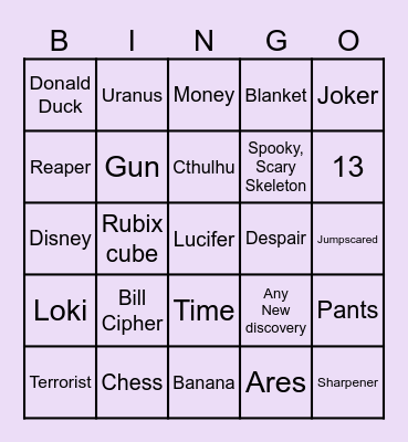 Infinite craft Bingo Card