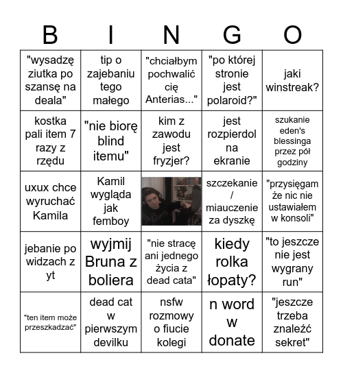 Anterias Bingo Card