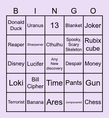 Infinite craft Bingo Card