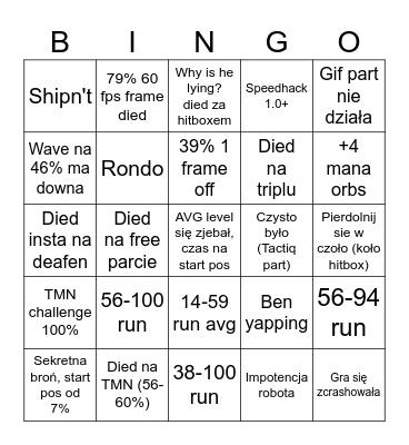 Zodiac Bingo Card