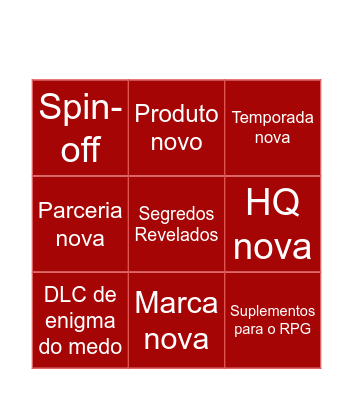 Segredos Revelados Bingo Card