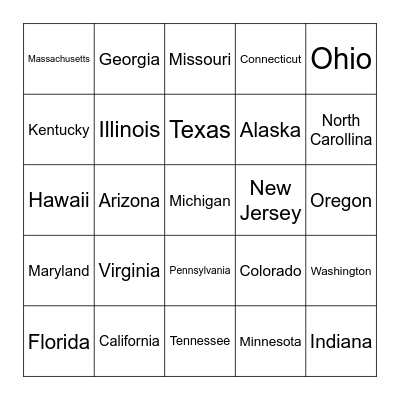 AMERICA Bingo Card
