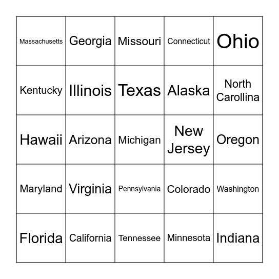 AMERICA Bingo Card