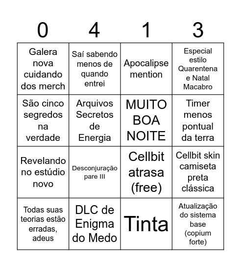 Bingo dos Secretos Revelados Bingo Card
