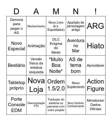 SEGREDOS REVELADOS Bingo Card