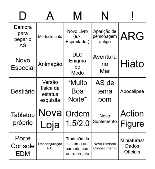 SEGREDOS REVELADOS Bingo Card