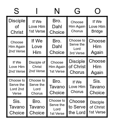 SAN DESTIN PRIMARY Bingo Card