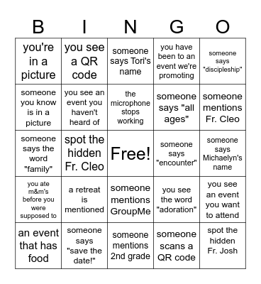 Buzz Word Bingo Card