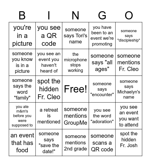 Buzz Word Bingo Card