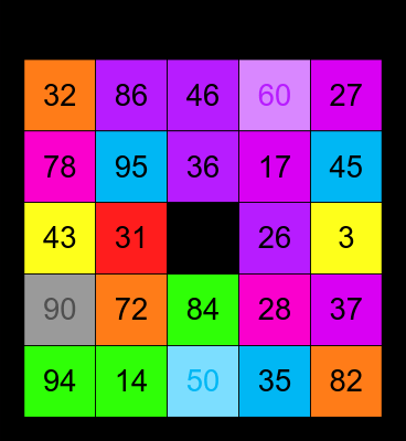 NumberBLOCKS Bingo Card