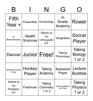 UPTA Field Day Bingo Card