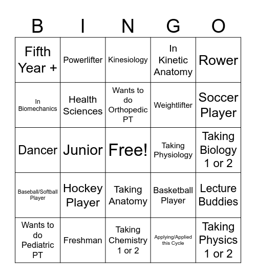 UPTA Field Day Bingo Card