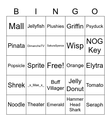Empire Saturday Bingo Card