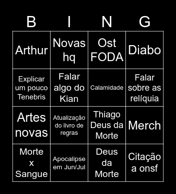 Ordem Bingo Card