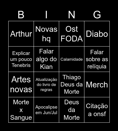 Ordem Bingo Card