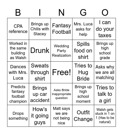 Ankles Bingo Card