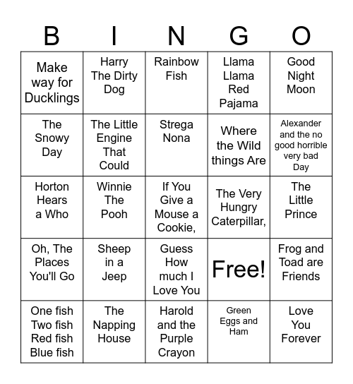 The Leahy's Next Chapter Baby Shower Bingo Card