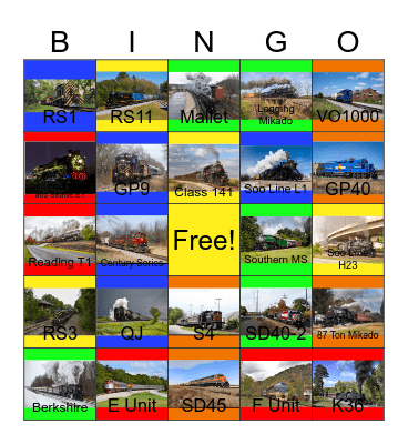 The Ottawa Northern Railroad and other Regional Lines and  Shortlines that I would like to work and get paid while Laurie passed away one day Bingo Card