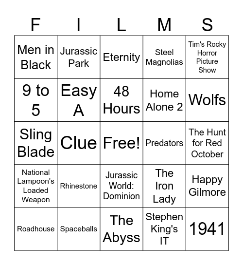 Movies_08292026 Bingo Card