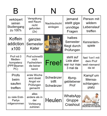 Erstes Semester 26/27 Bingo Card