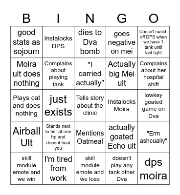 Cal Bingo Card