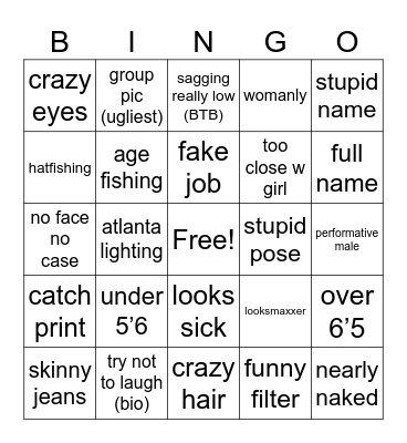 SWIPINGGG Bingo Card
