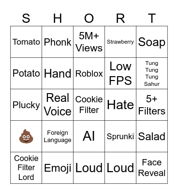 Cookie Filter Bingo (V2) Bingo Card