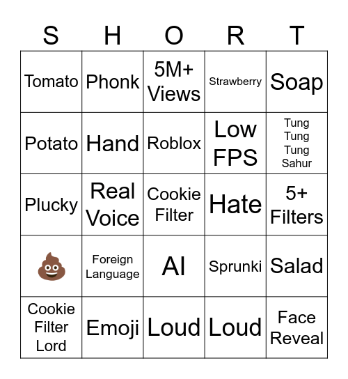Cookie Filter Bingo (V2) Bingo Card