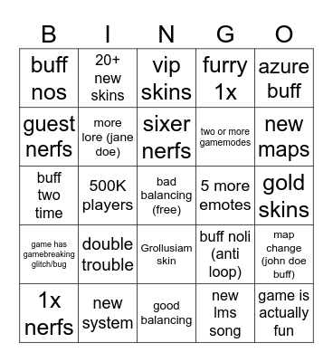 bingo summer update Bingo Card