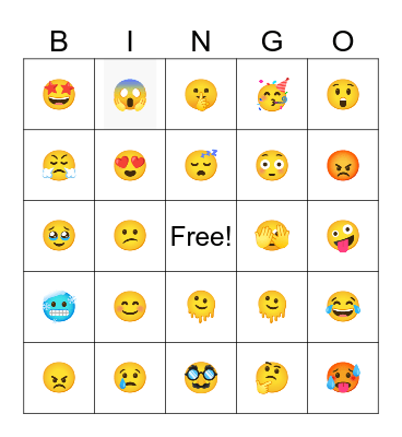 Emotions Bingo Card