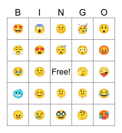 Emotions Bingo Card