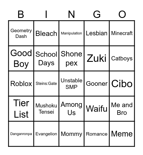 andy fyp Bingo Card