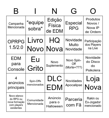 Segredos Revelados 2026 Bingo Card