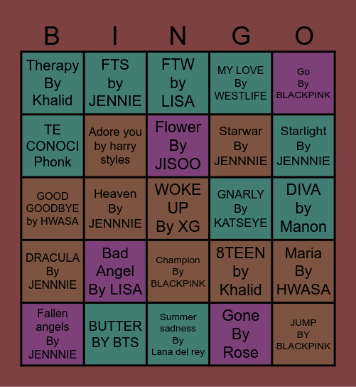 ROSE DENMARK BINGO Card