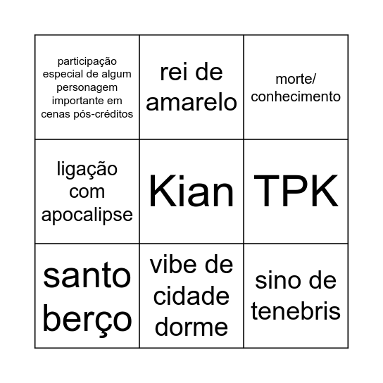 Spin off de OP Bingo Card