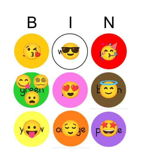 Colour Bingo Card