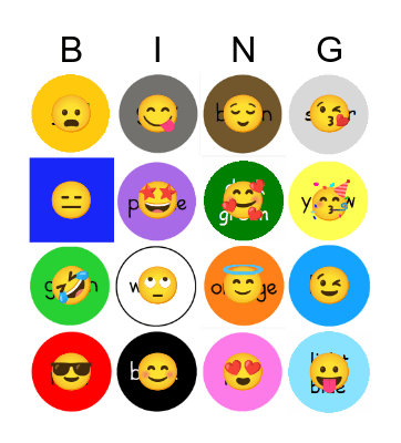 Colour Bingo Card