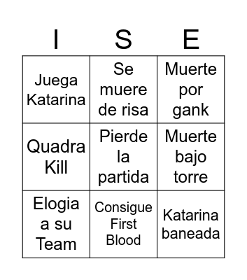 Ise´s Bingo Ronda2 Bingo Card