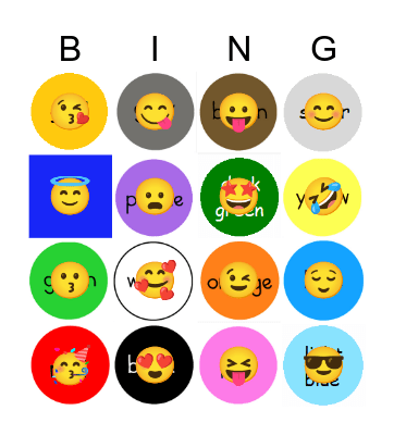 Colour Bingo Card