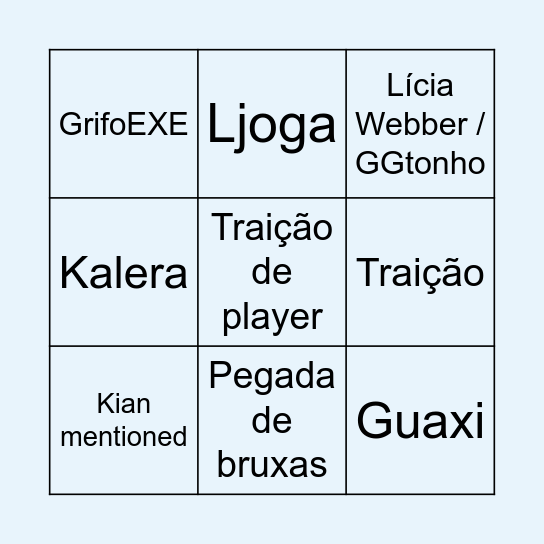 A Vigília RPG Bingo Card