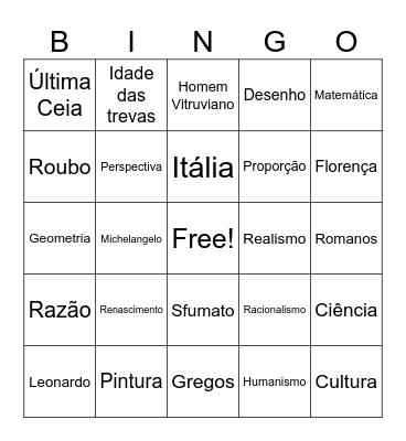 BINGO DE ARTE Bingo Card