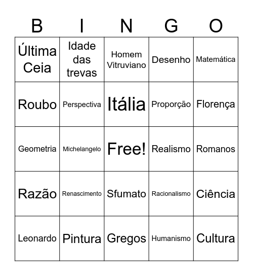 BINGO DE ARTE Bingo Card