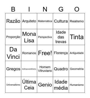 BINGO DE ARTE Bingo Card