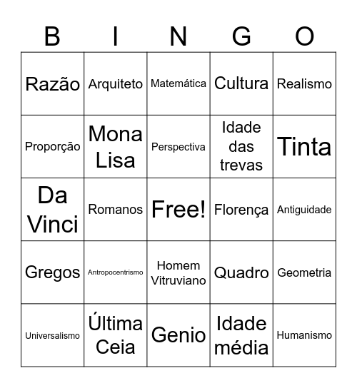 BINGO DE ARTE Bingo Card