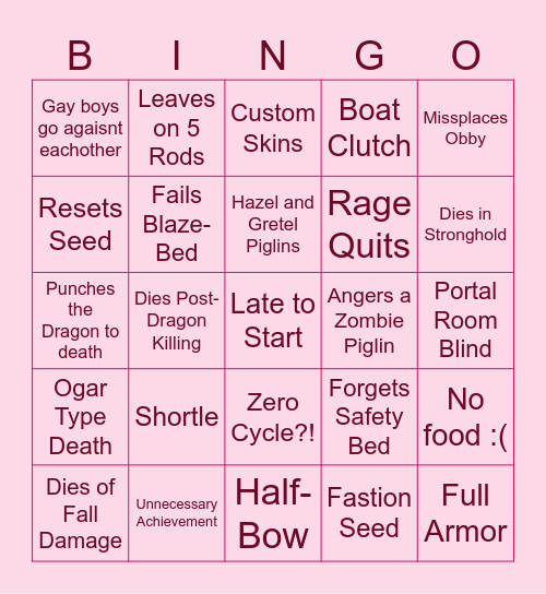 Bounce-offs Bingo Card