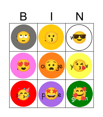 Colour Bingo Card