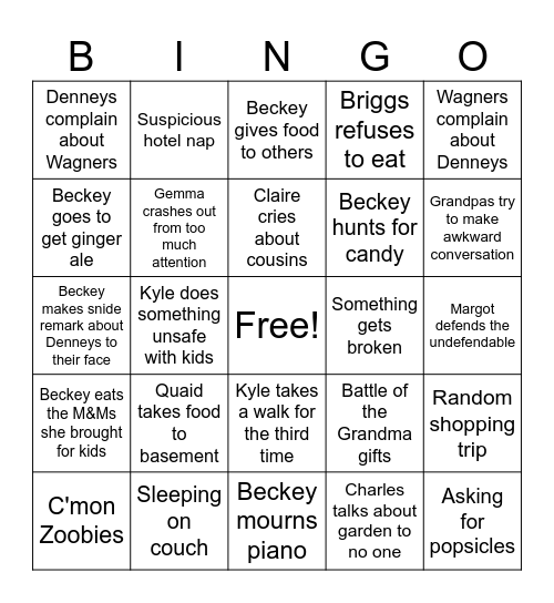 Denney vs Wagner Bingo Card
