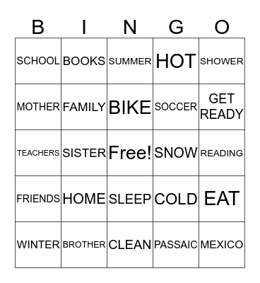 OMAR  Bingo Card