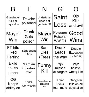 Tinyville Bingo Card