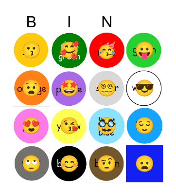 Colour Bingo Card